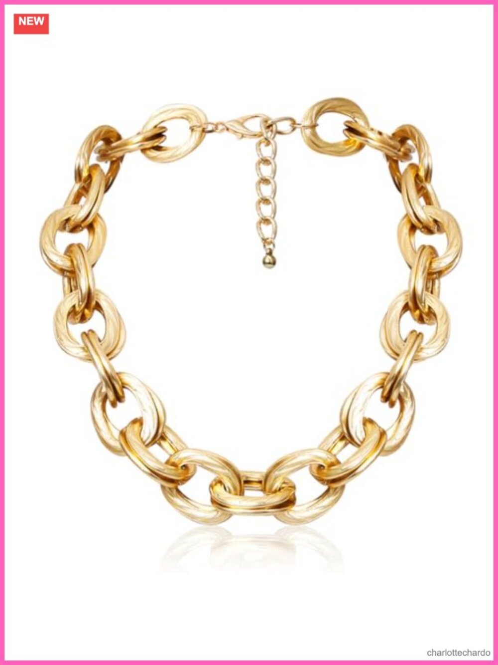 Chunky Gold Choker Necklace Cuban Link Chain for Women Alloy